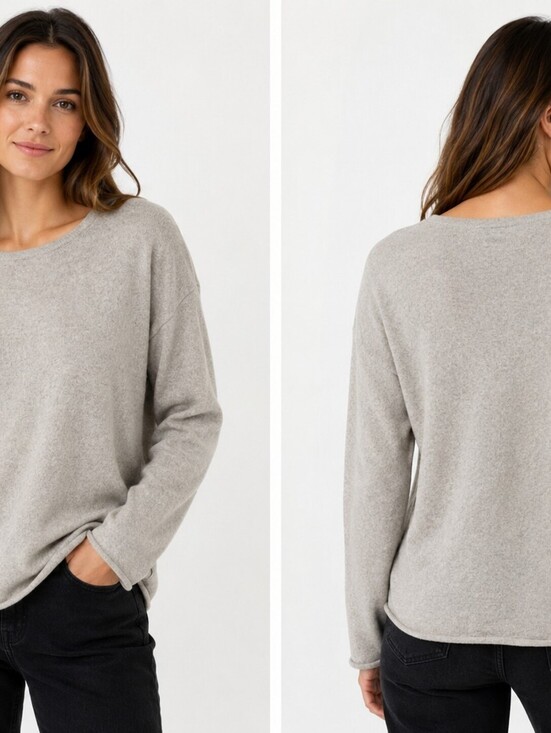Lord & Taylor Sweaters - Lord & Taylor Cashmere Women's Light Gray 100% Cashmere Knit Sweater - Size L/G